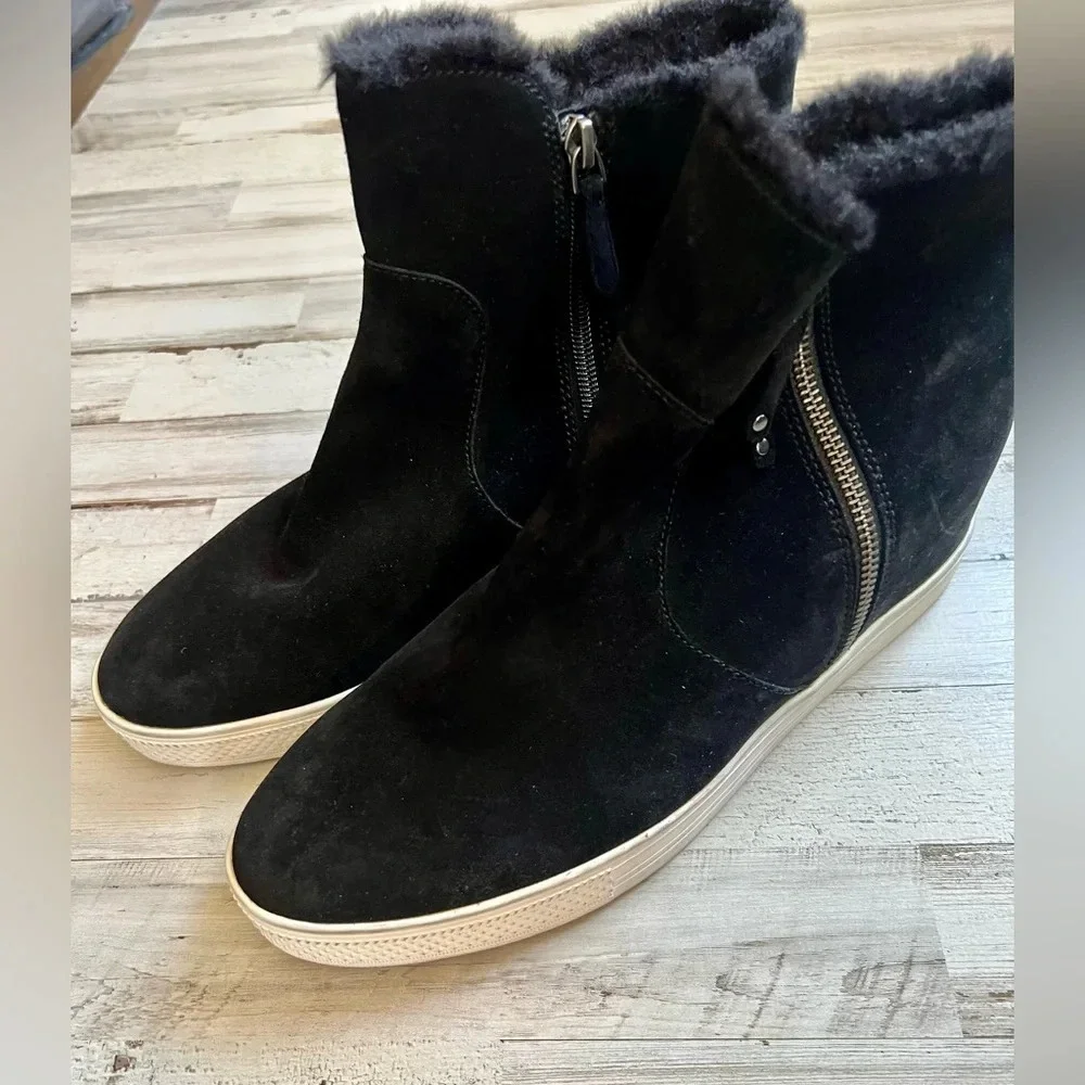 CASLON Black Suede Averie Booties Water Resistant Leather Size 11